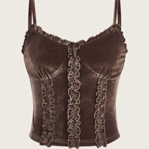 SHEIN Chocolate Velvet Camisole